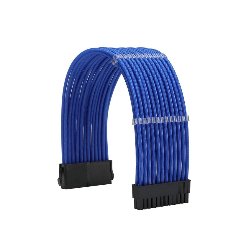 Formulamod Sleeve Extension Power Supply Cable Kit 18AWG ATX 24P+ EPS 8-P+PCI-E8-P with Combs for PSU to Motherboard/GPU (Blue) - Image 2